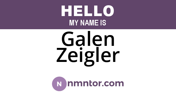 Galen Zeigler
