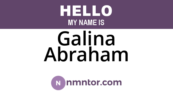 Galina Abraham