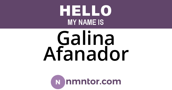 Galina Afanador