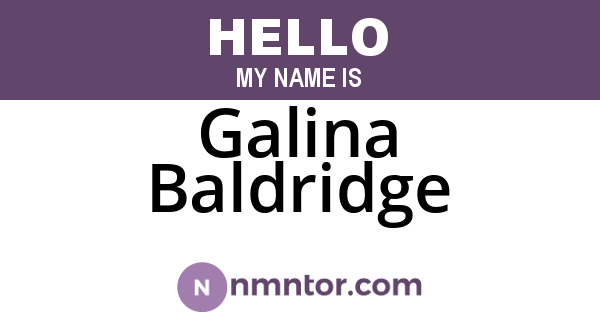 Galina Baldridge