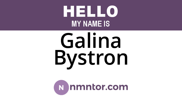Galina Bystron