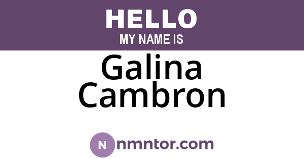 Galina Cambron