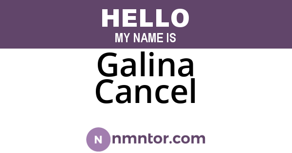 Galina Cancel