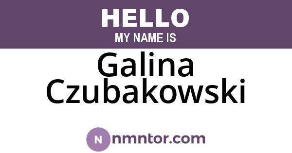 Galina Czubakowski