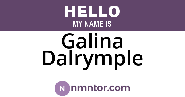 Galina Dalrymple