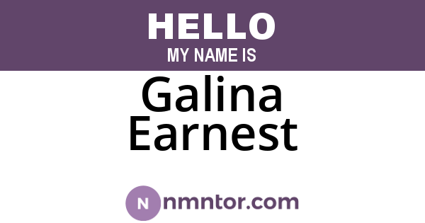 Galina Earnest