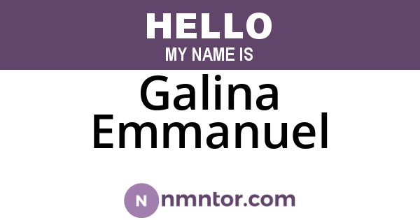 Galina Emmanuel