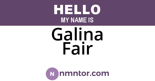 Galina Fair