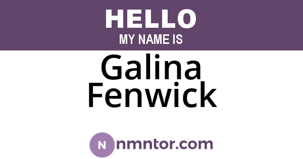 Galina Fenwick