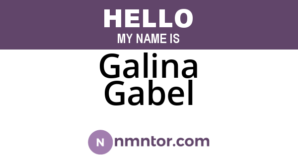 Galina Gabel