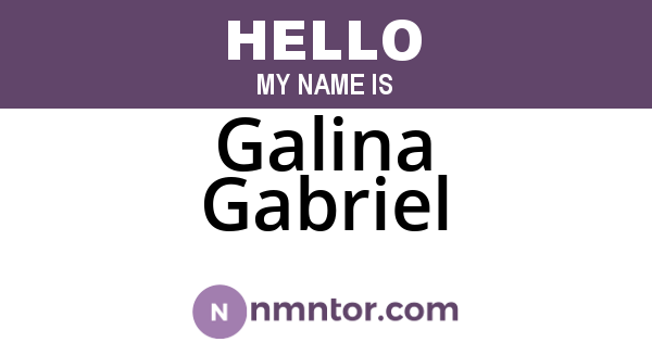 Galina Gabriel