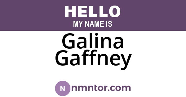 Galina Gaffney