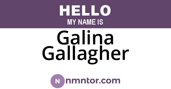Galina Gallagher