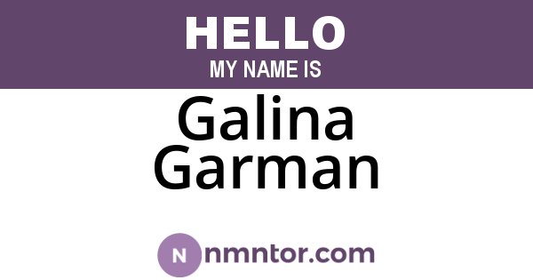 Galina Garman