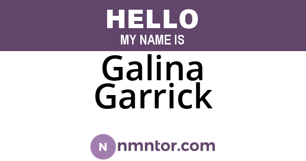 Galina Garrick