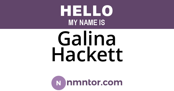 Galina Hackett
