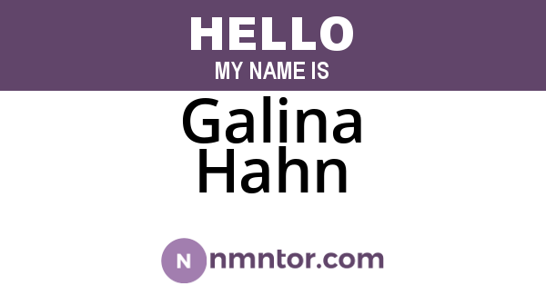 Galina Hahn