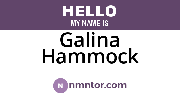 Galina Hammock
