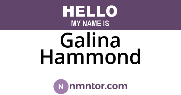Galina Hammond