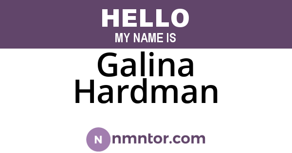 Galina Hardman