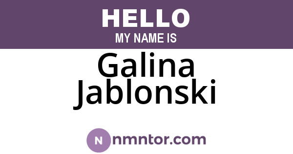 Galina Jablonski