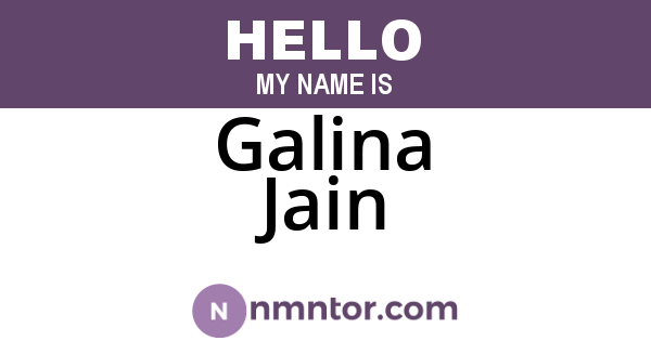 Galina Jain