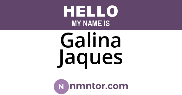 Galina Jaques