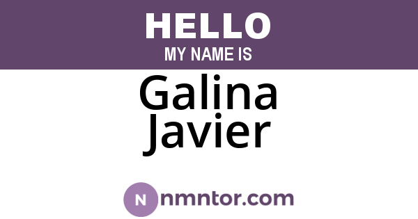 Galina Javier