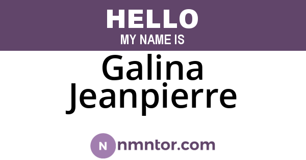 Galina Jeanpierre