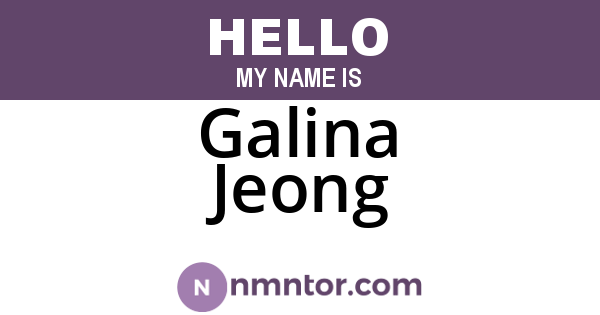 Galina Jeong