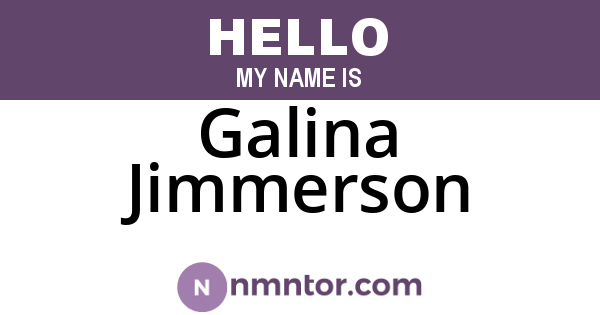 Galina Jimmerson