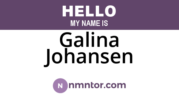 Galina Johansen
