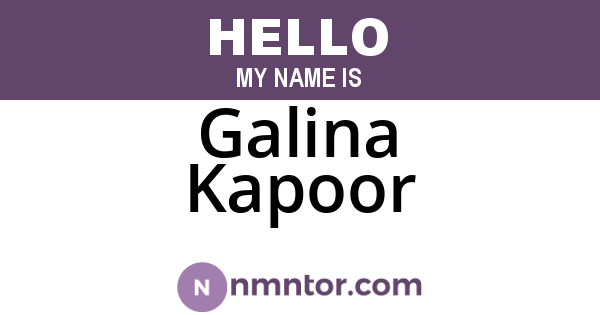 Galina Kapoor