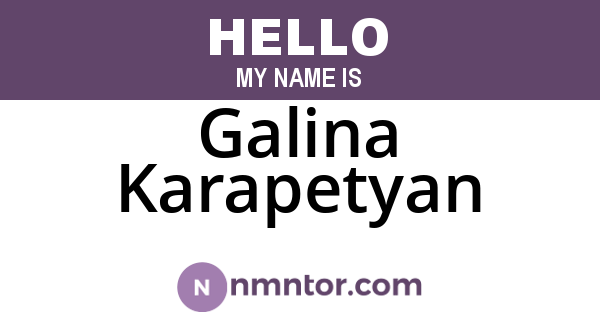Galina Karapetyan