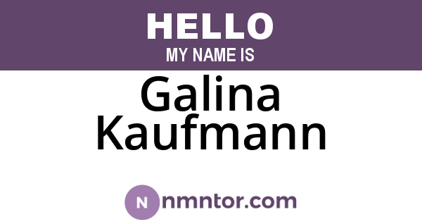 Galina Kaufmann