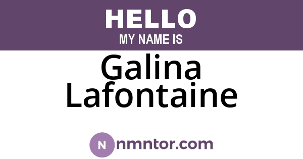 Galina Lafontaine