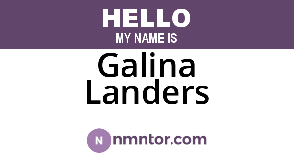 Galina Landers