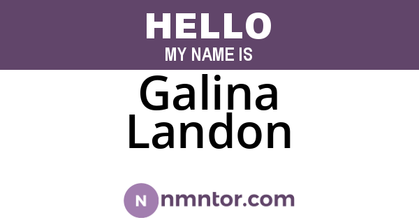 Galina Landon