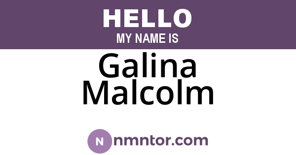 Galina Malcolm