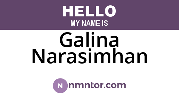 Galina Narasimhan