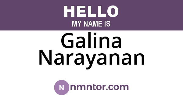 Galina Narayanan