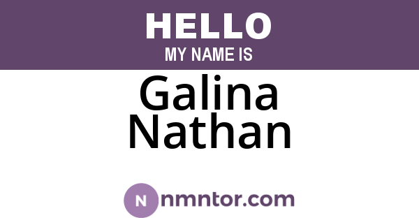 Galina Nathan