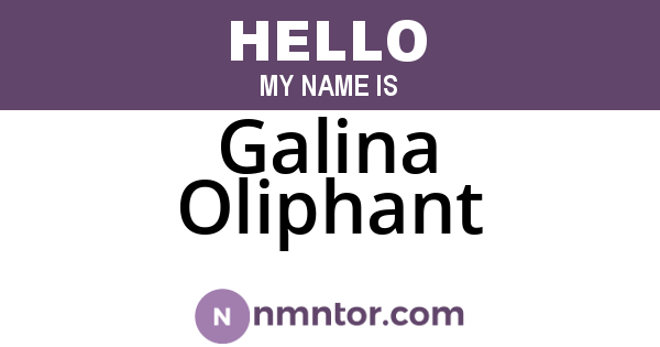 Galina Oliphant