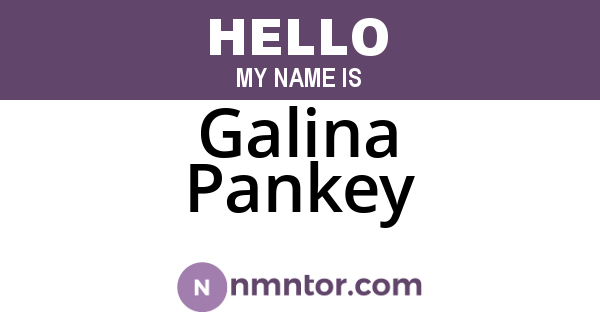 Galina Pankey