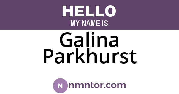Galina Parkhurst