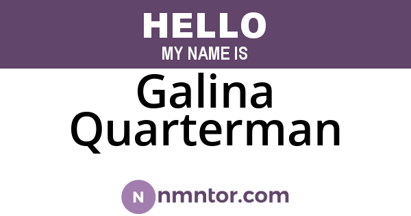 Galina Quarterman