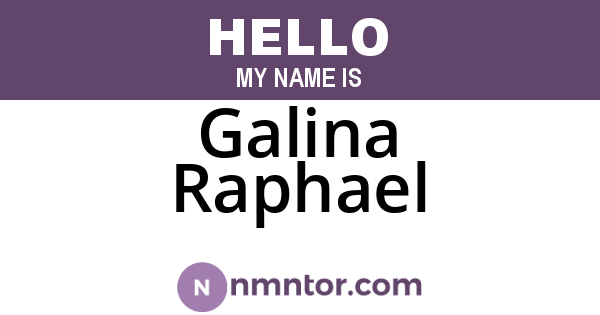 Galina Raphael