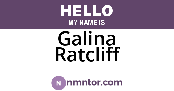 Galina Ratcliff