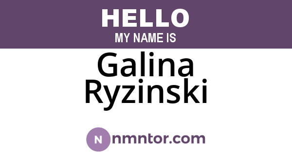 Galina Ryzinski
