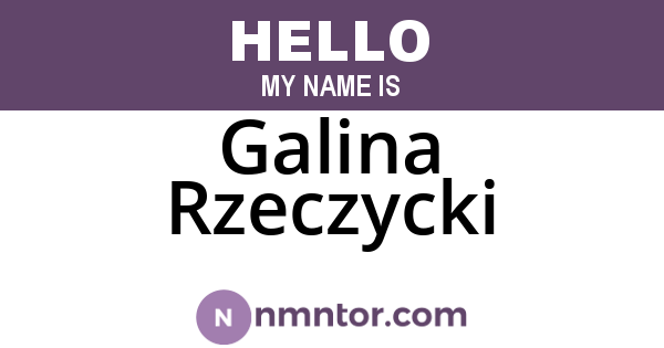 Galina Rzeczycki